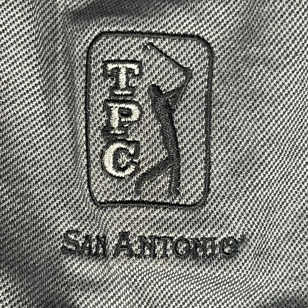 TravisMathew Mens XXL TPC San Antonio Pima Cotton Blend Golf Polo Black Grey - Picture 9 of 16